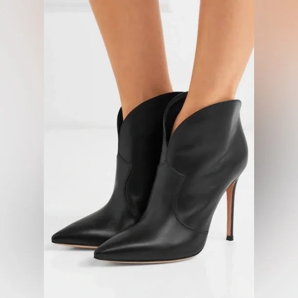 Gianvito Rossi Mable 105 Cognac Leather Ankle Boots 38.5 - Picture 8 of 8